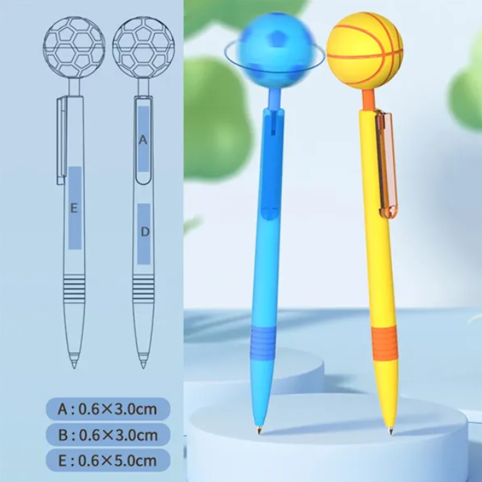 Długopis antystresowy z obrotową piłką 360° – gadżet biurowy i reklamowy - obrazek 3